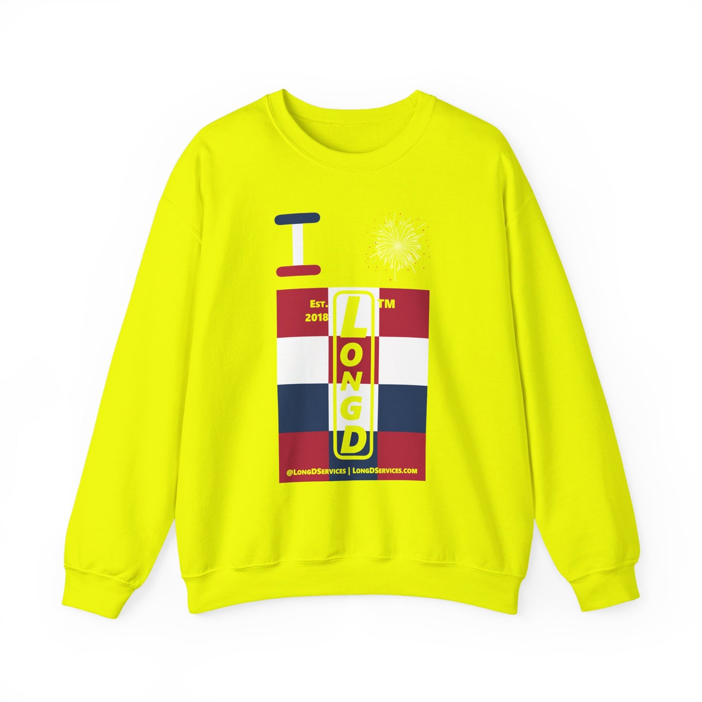 I Burst LongD negative 4x3 tag-domain upright logo crewneck sweatshirt