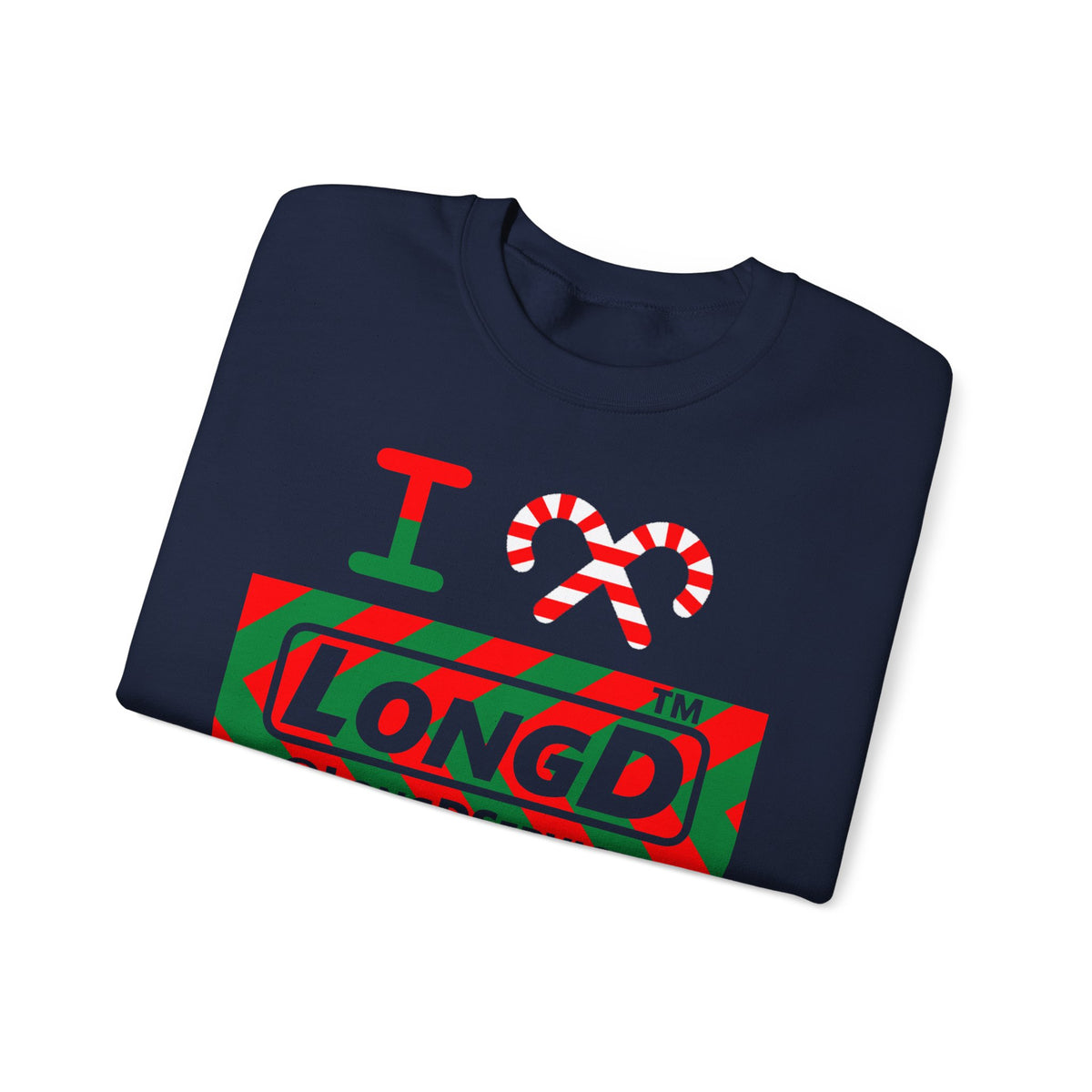 I candy cane LongD Tag negative leftward chevron logo crewneck sweatshirt