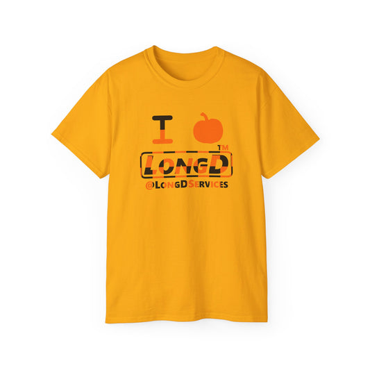 I pumpkin LongD Tag positive checkered logo cotton tee