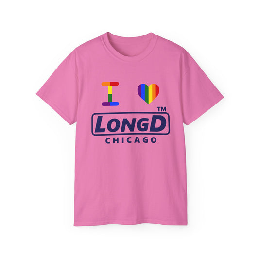 I Luv LongD official Chicago logo cotton tee (Pride colors)