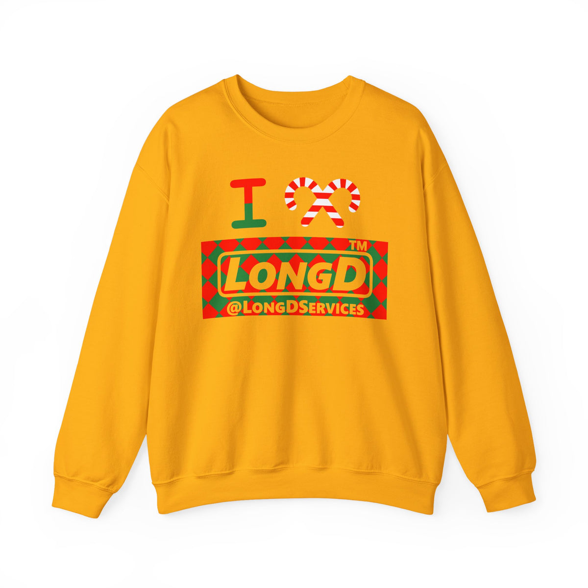 I candy cane LongD Tag negative argyle logo crewneck sweatshirt