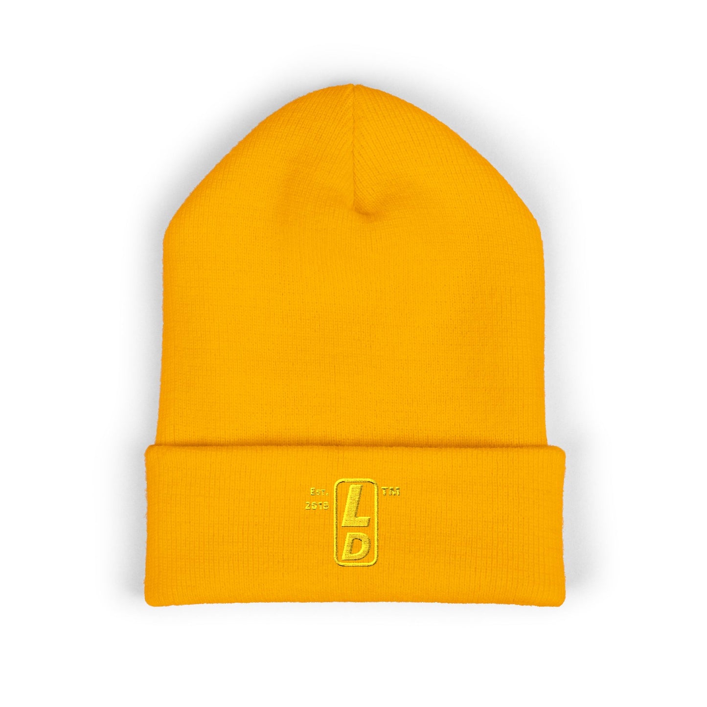 Embroidered Classic Cuffed Beanie reverse official basic logo upright initials