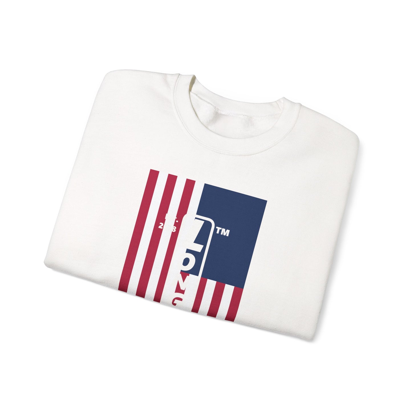 LongD negative flag Hyde Park upright logo crewneck sweatshirt (patriotic colors)