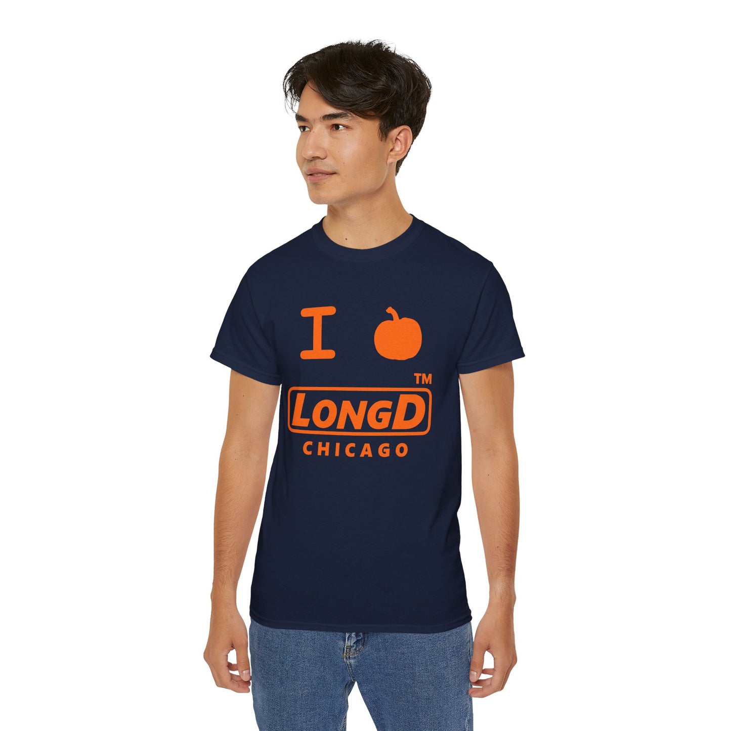I Pumpkin LongD® Logo Cotton Tee positive orange basic Chicago logo