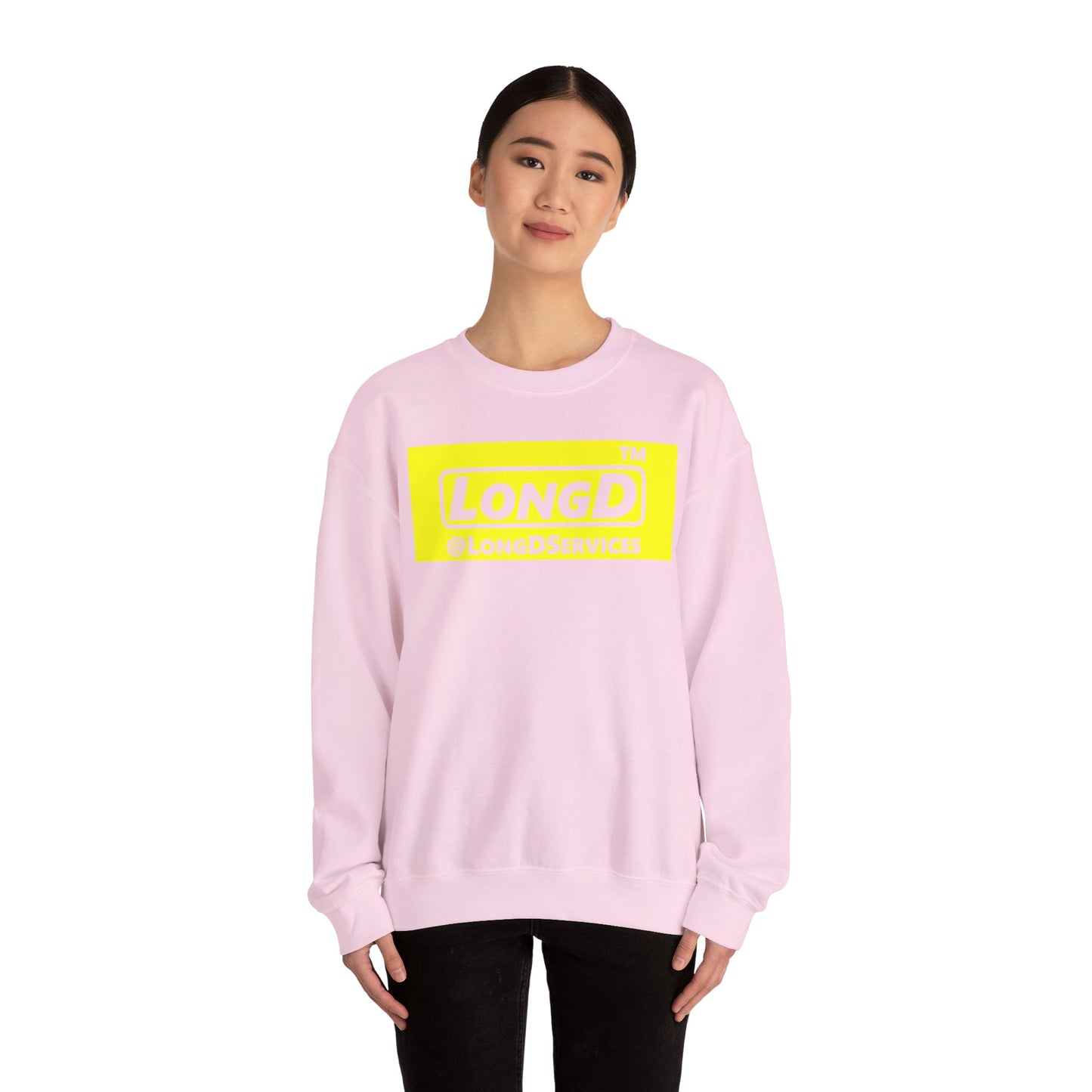 LongD negative reverse Tag logo crewneck sweatshirt