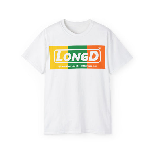 LongD® Logo Cotton Tee (St. Patrick's Day -Irish Green, Golden Yellow and Irish Orange negative thirds)
