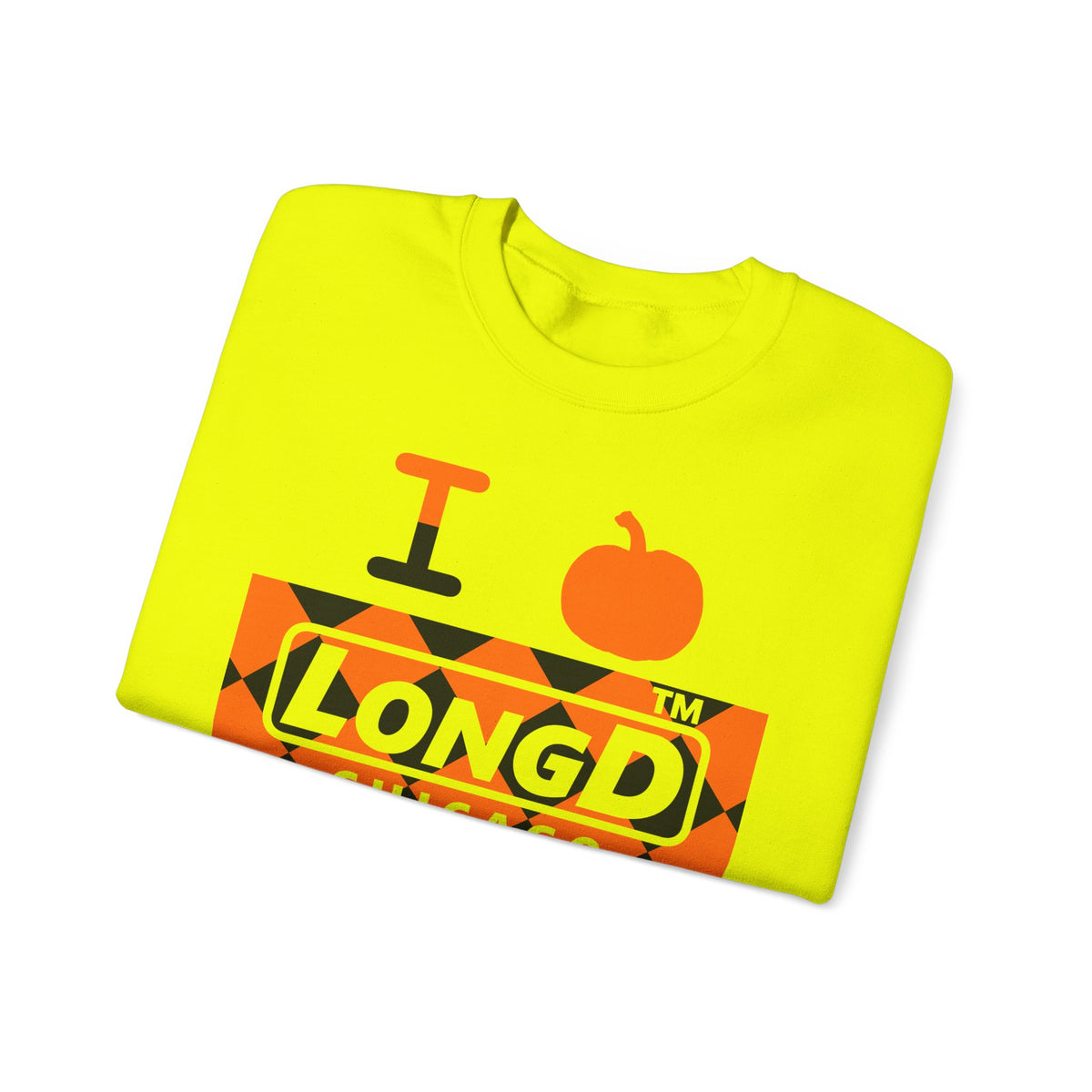 I pumpkin LongD Chicago negative argyle logo crewneck sweatshirt