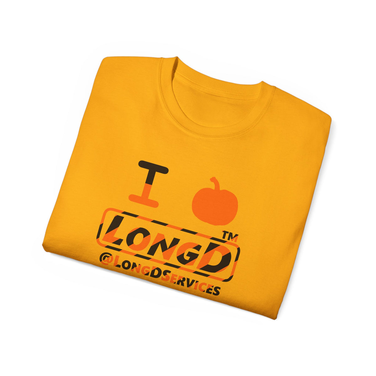 I pumpkin LongD Tag positive 12-striped logo cotton tee