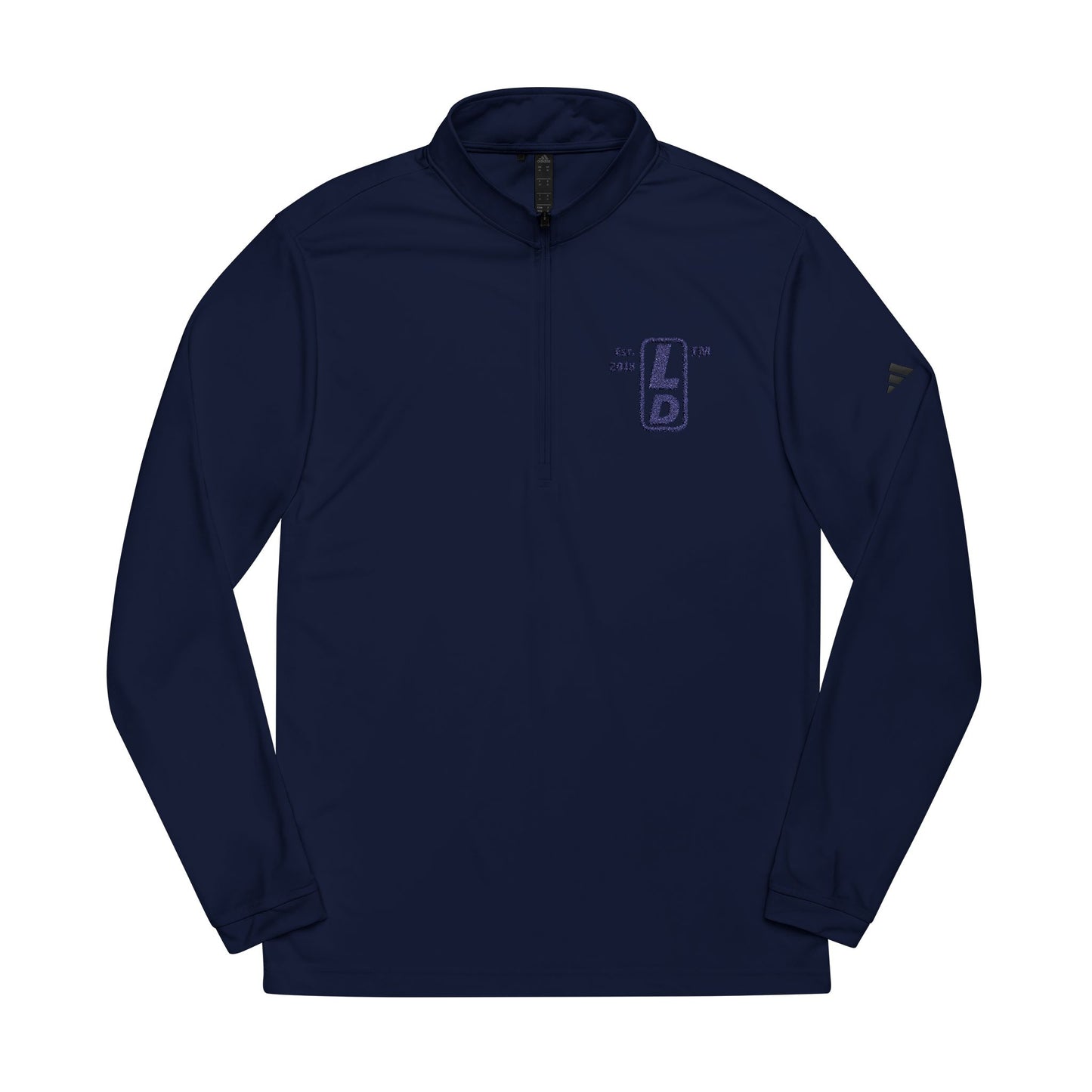 Embroidered adidas® Quarter-Zip pullover official basic logo upright initials
