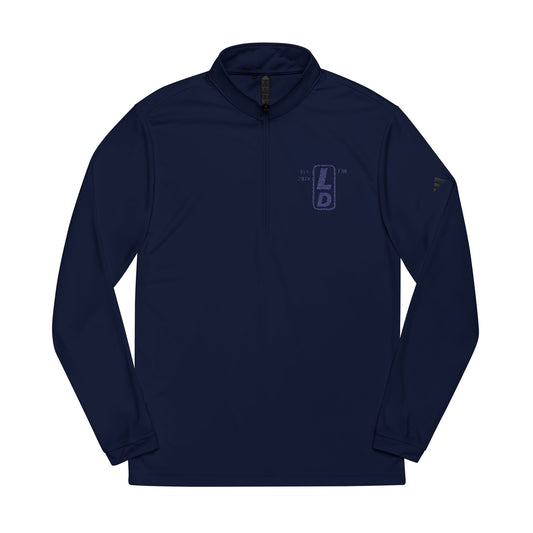 Embroidered adidas® Quarter-Zip pullover official basic logo upright initials