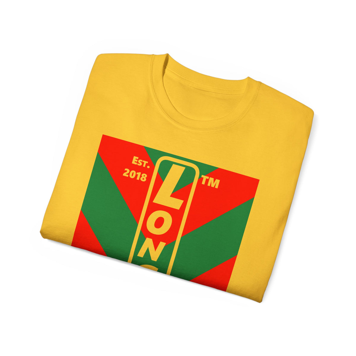LongD Hyde Park negative upright downward chevron logo (Xmas colors) cotton tee