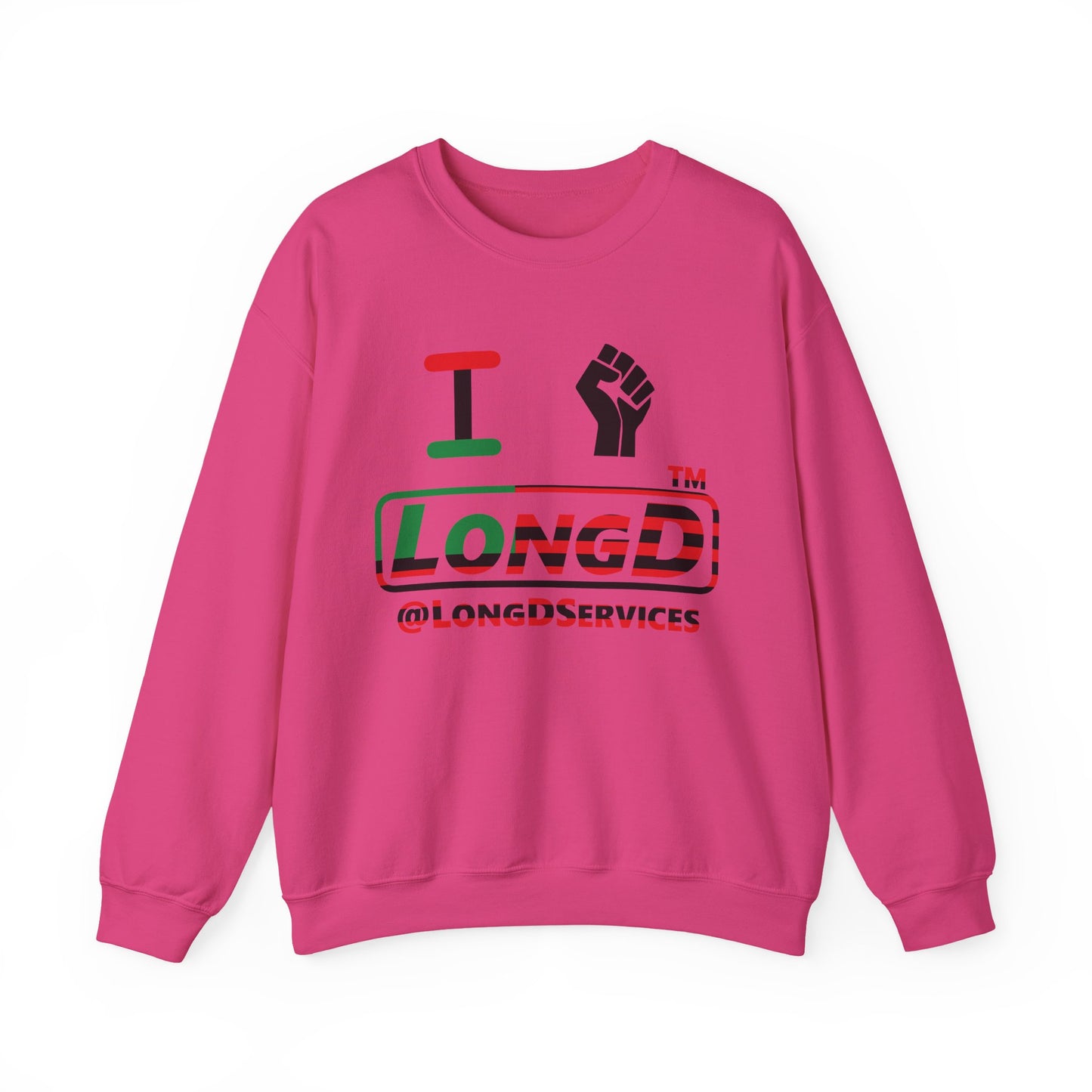 I fist LongD positive flag tag logo crewneck sweatshirt