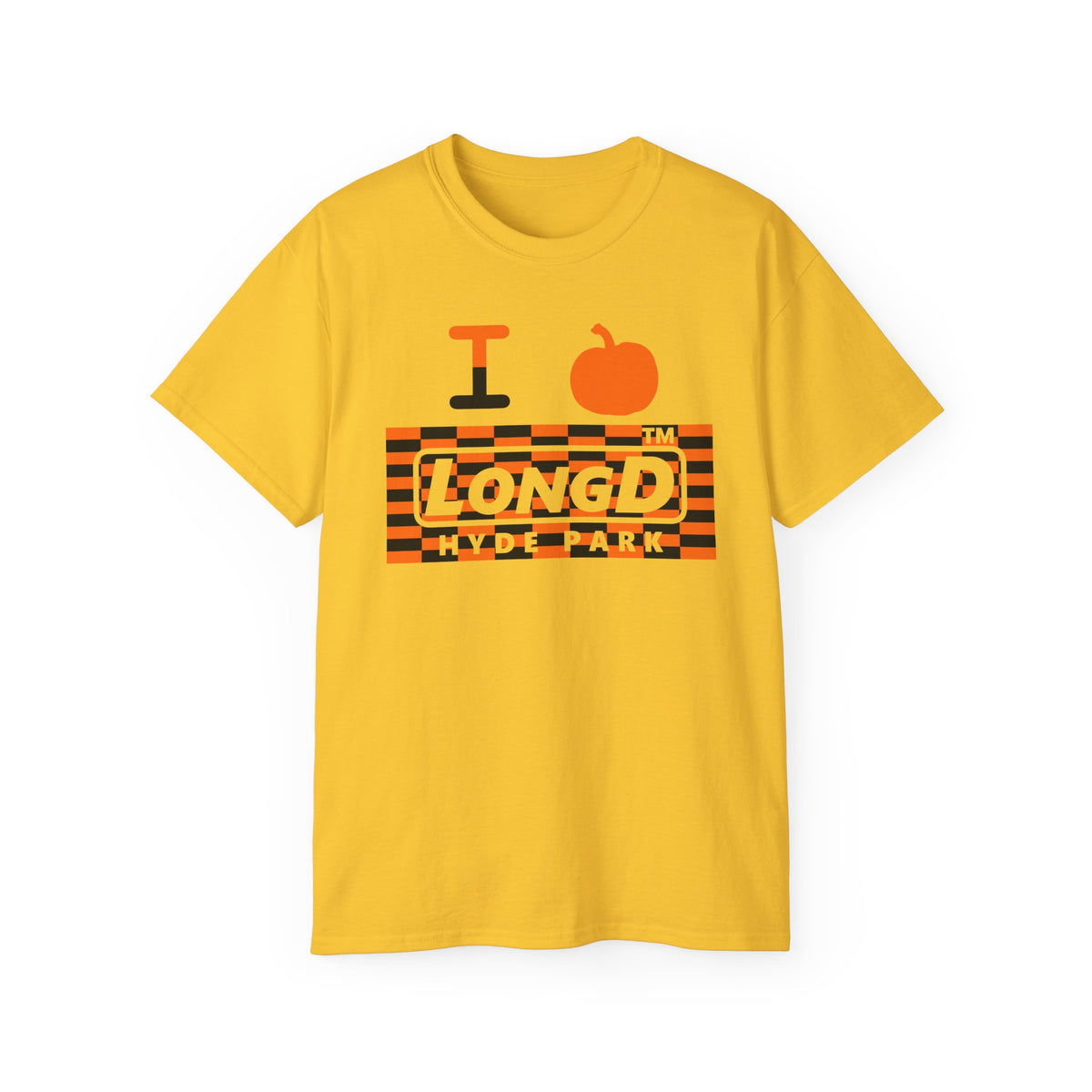 I pumpkin LongD Hyde Park negative tiled logo cotton tee