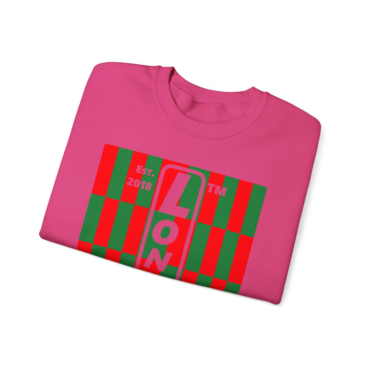 LongD Hyde Park negative upright tiled logo (Xmas colors) crewneck sweatshirt