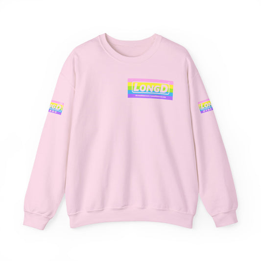 LongD negative horizontal striped 4-print Tag-domain logo crewneck sweatshirt (Easter colors)