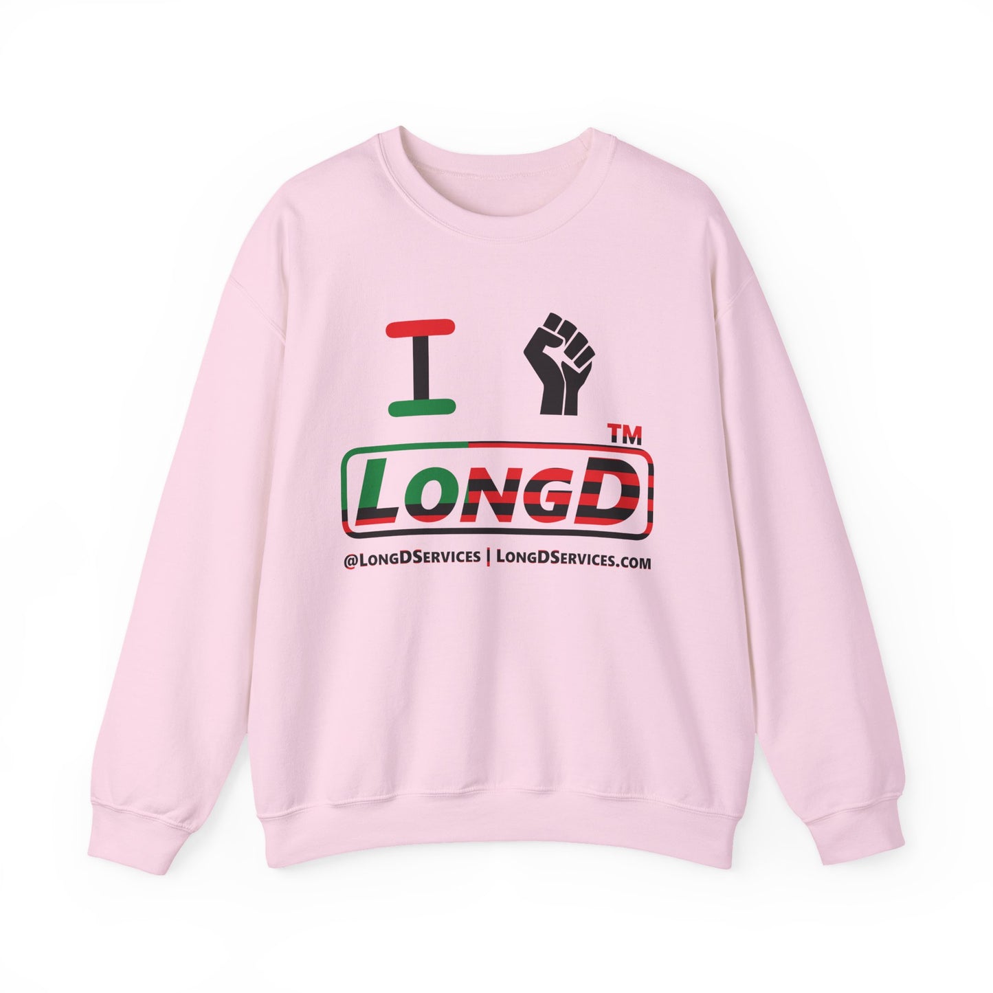 I fist LongD positive flag tag-domain logo crewneck sweatshirt