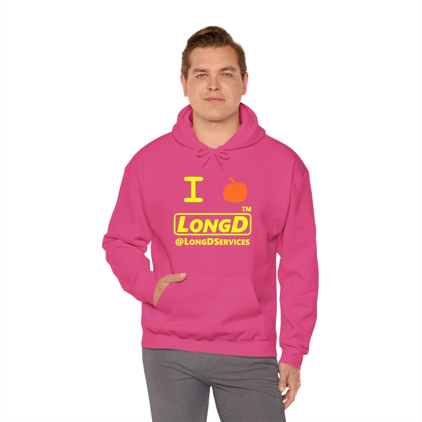 I Pumpkin LongD® Logo Hoodie yellow basic tag logo
