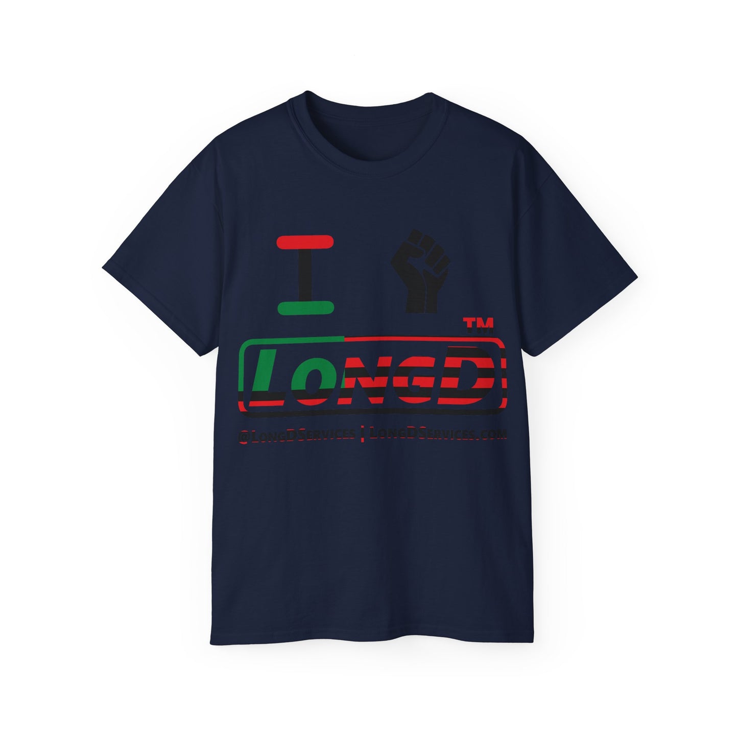 I fist LongD positive flag tag-domain logo cotton tee