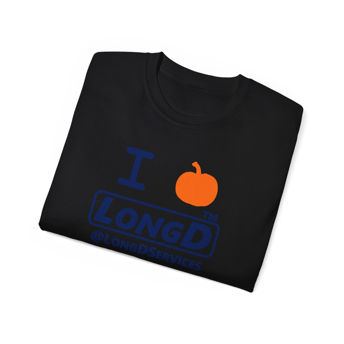 I pumpkin LongD Tag positive basic Navy (002060) logo cotton tee