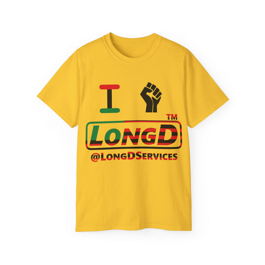 I fist LongD positive flag tag logo cotton tee