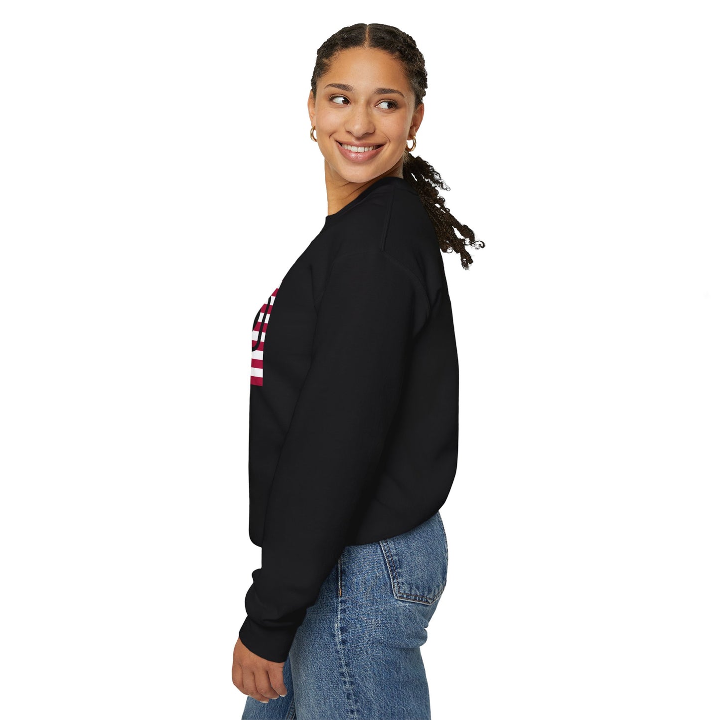 LongD negative flag Hyde Park logo crewneck sweatshirt (patriotic colors)