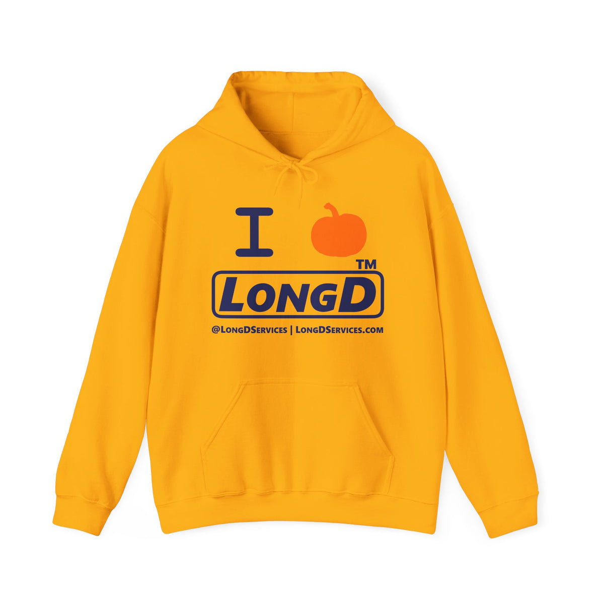 I pumpkin LongD Tag-domain positive basic Navy (002060) logo hoodie