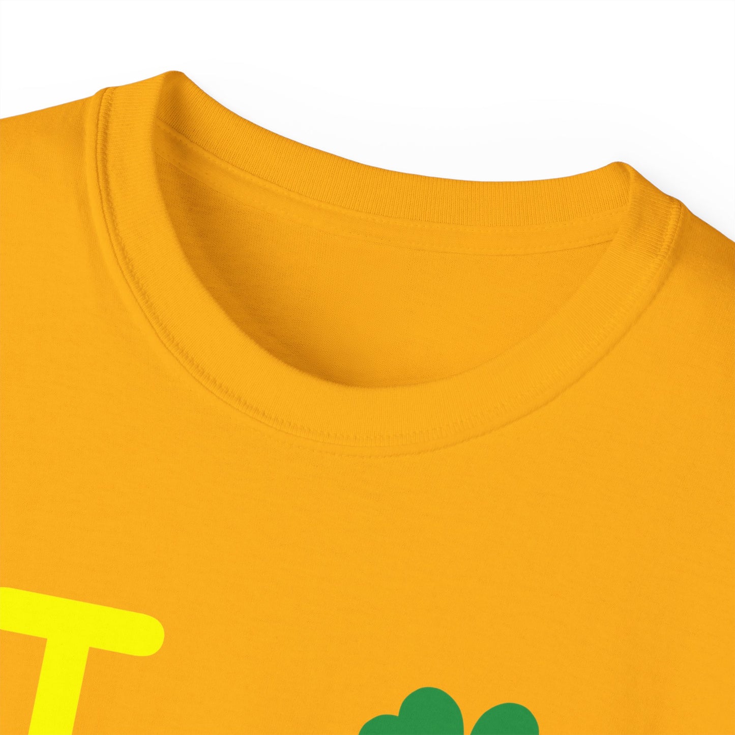 I Clover LongD® Logo Cotton Tee (St. Patrick's Day -Yellow with 4-leaf clover)