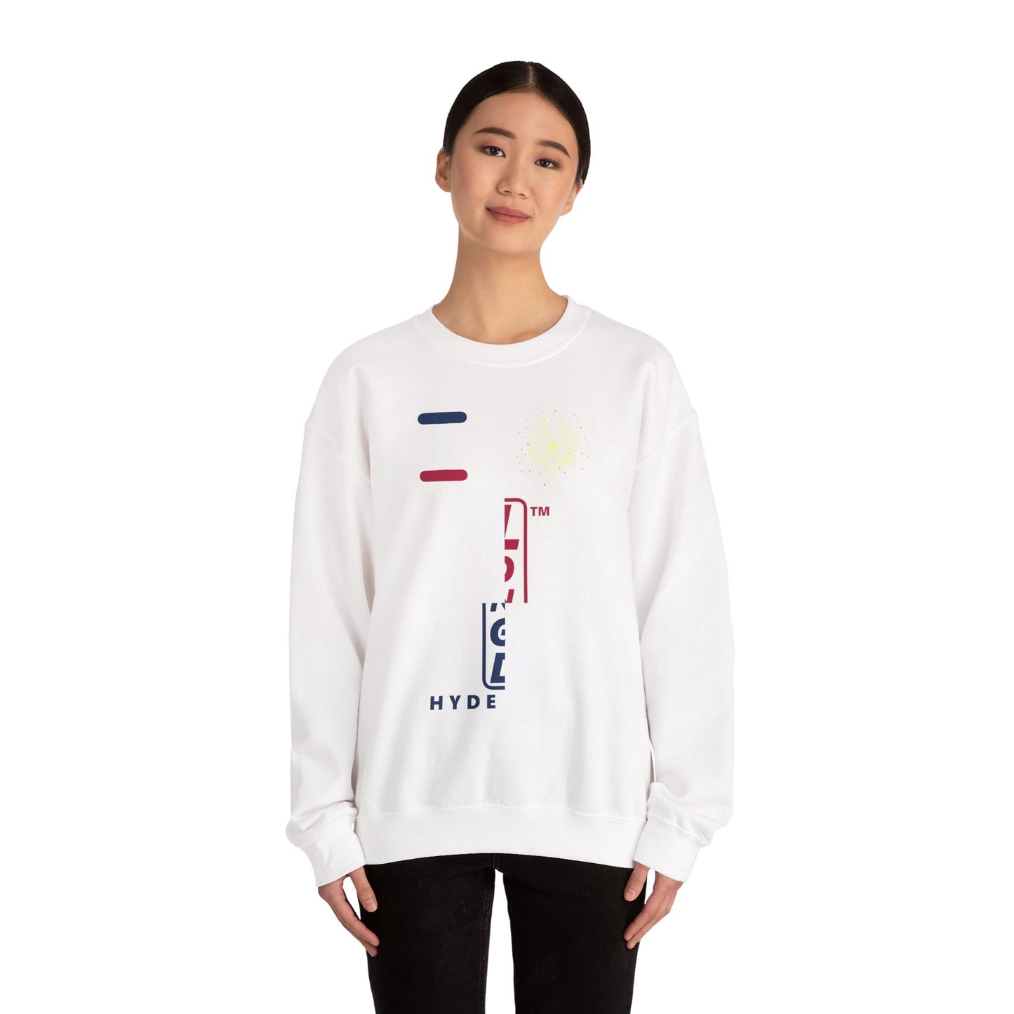 I Burst LongD positive quarters Hyde Park upright logo crewneck sweatshirt