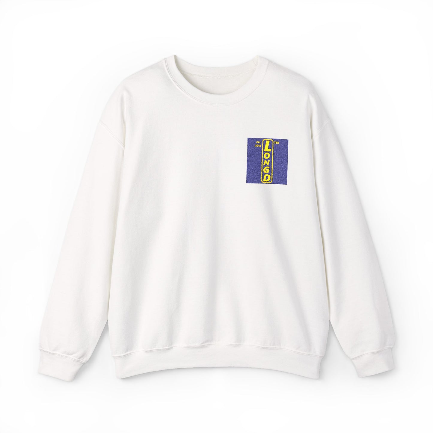 Embroidered Unisex Heavy Blend™ Crewneck Sweatshirt reverse logo upright