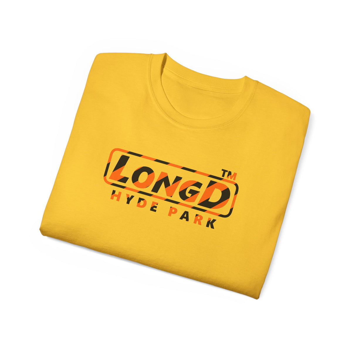 LongD Hyde Park positive 12-striped 4-print logo (Halloween colors) cotton tee