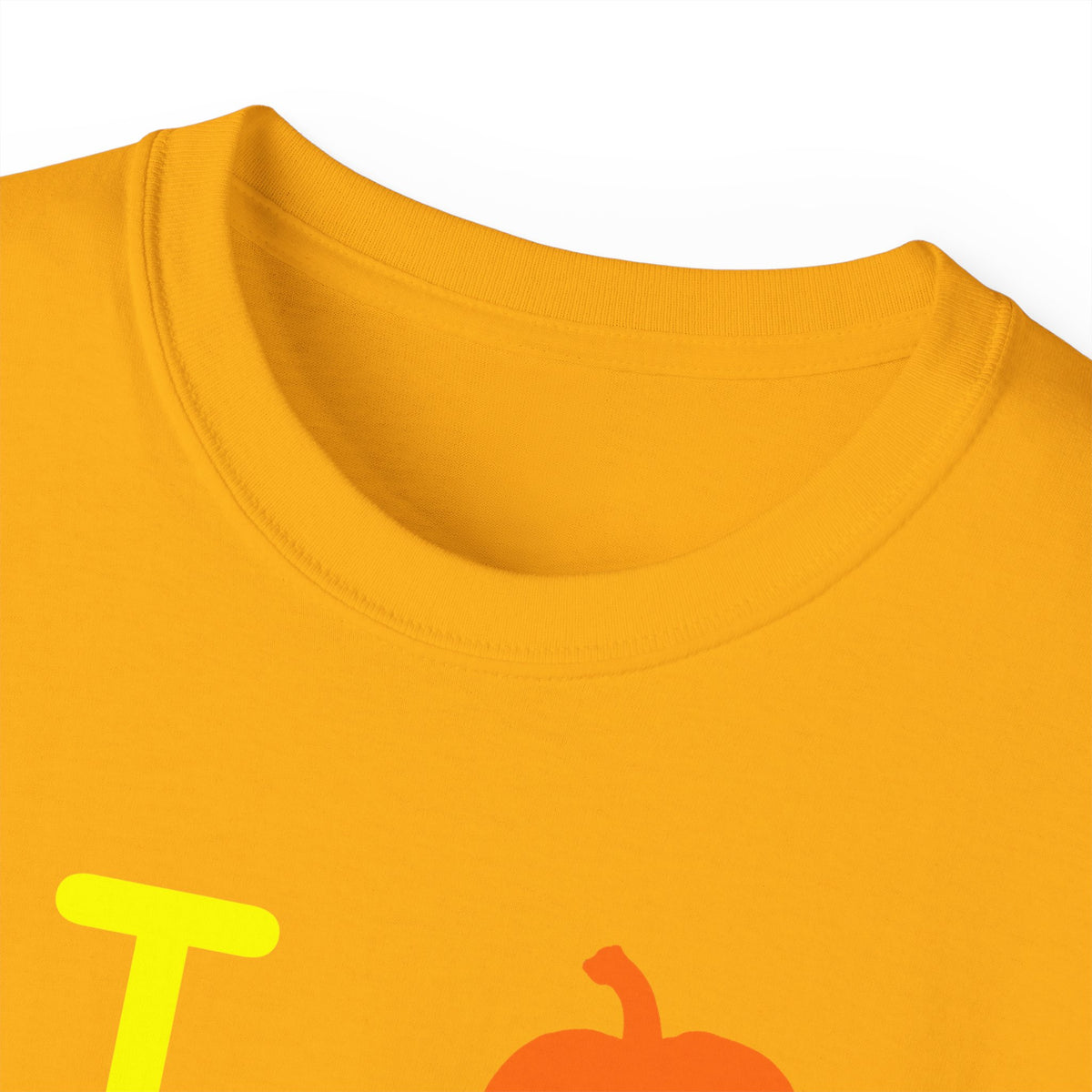 I pumpkin LongD Tag positive alternate basic Yellow (FFFF00) logo cotton tee
