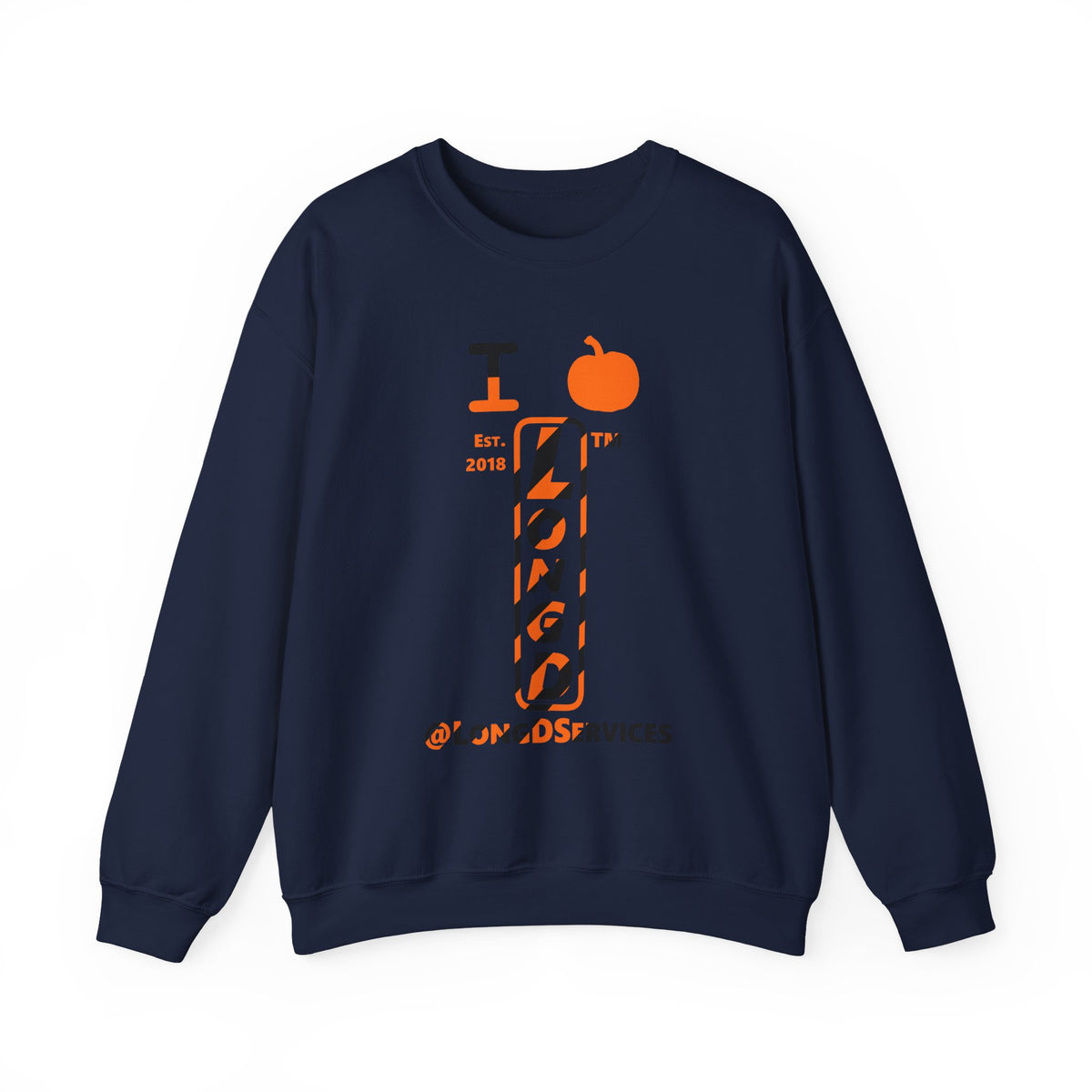 I pumpkin LongD Tag positive upright pixel-weighted 12-striped logo crewneck sweatshirt