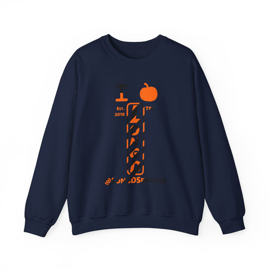 I pumpkin LongD Tag positive upright pixel-weighted 12-striped logo crewneck sweatshirt