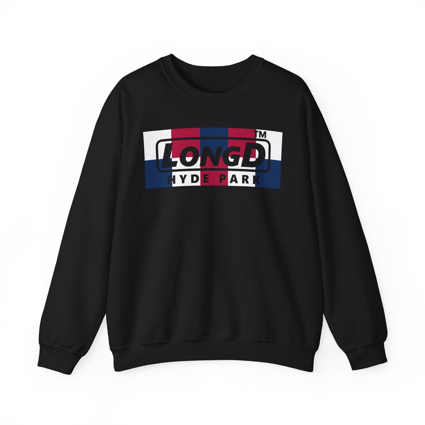 LongD negative 2x5 Hyde Park logo crewneck sweatshirt (patriotic colors)