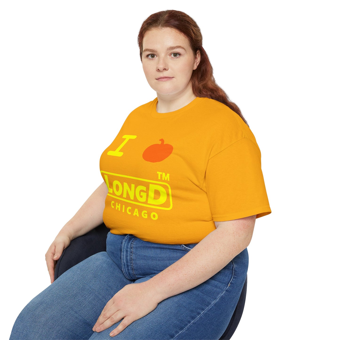 I Pumpkin LongD® Logo Cotton Tee positive yellow basic Chicago logo
