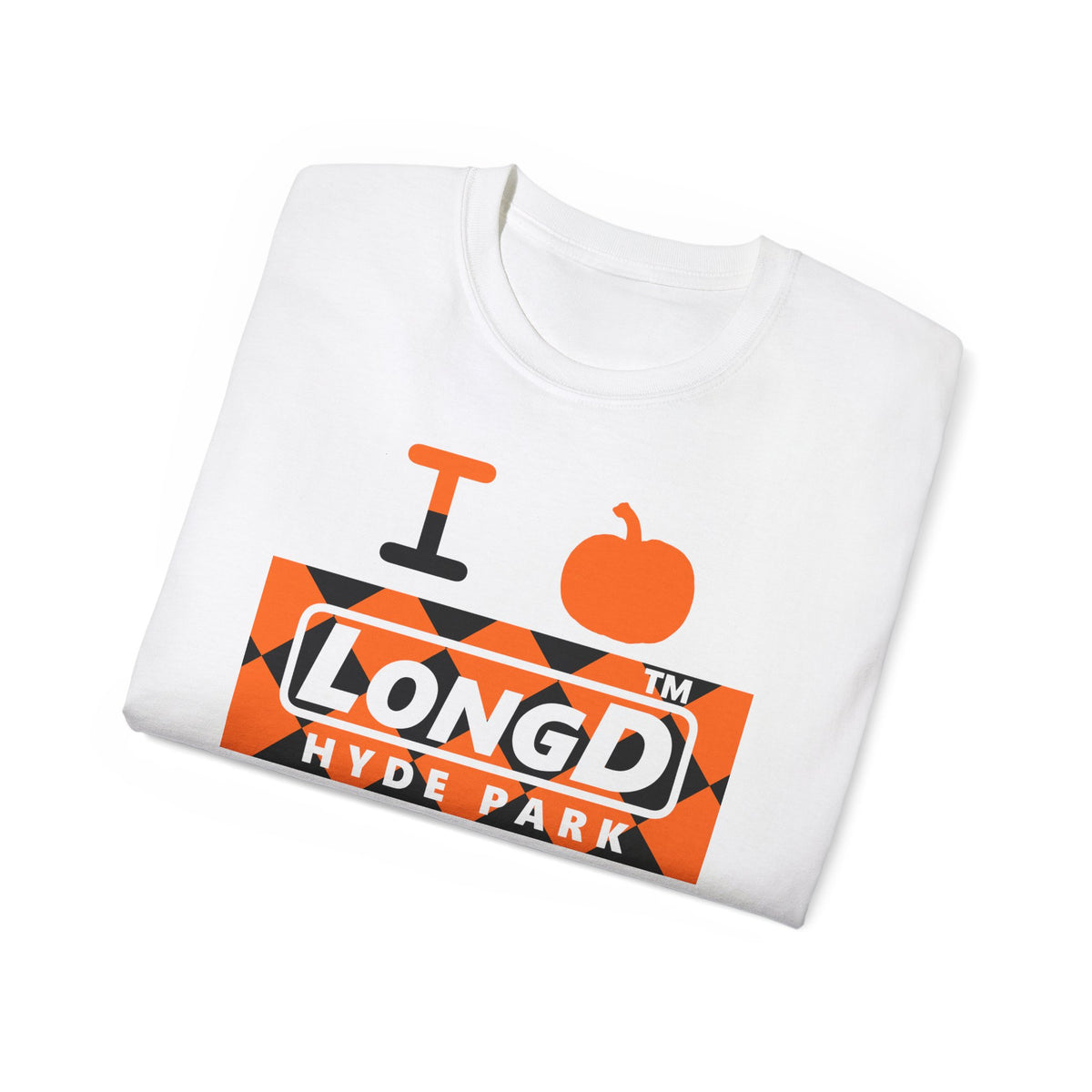 I pumpkin LongD Hyde Park negative argyle logo cotton tee