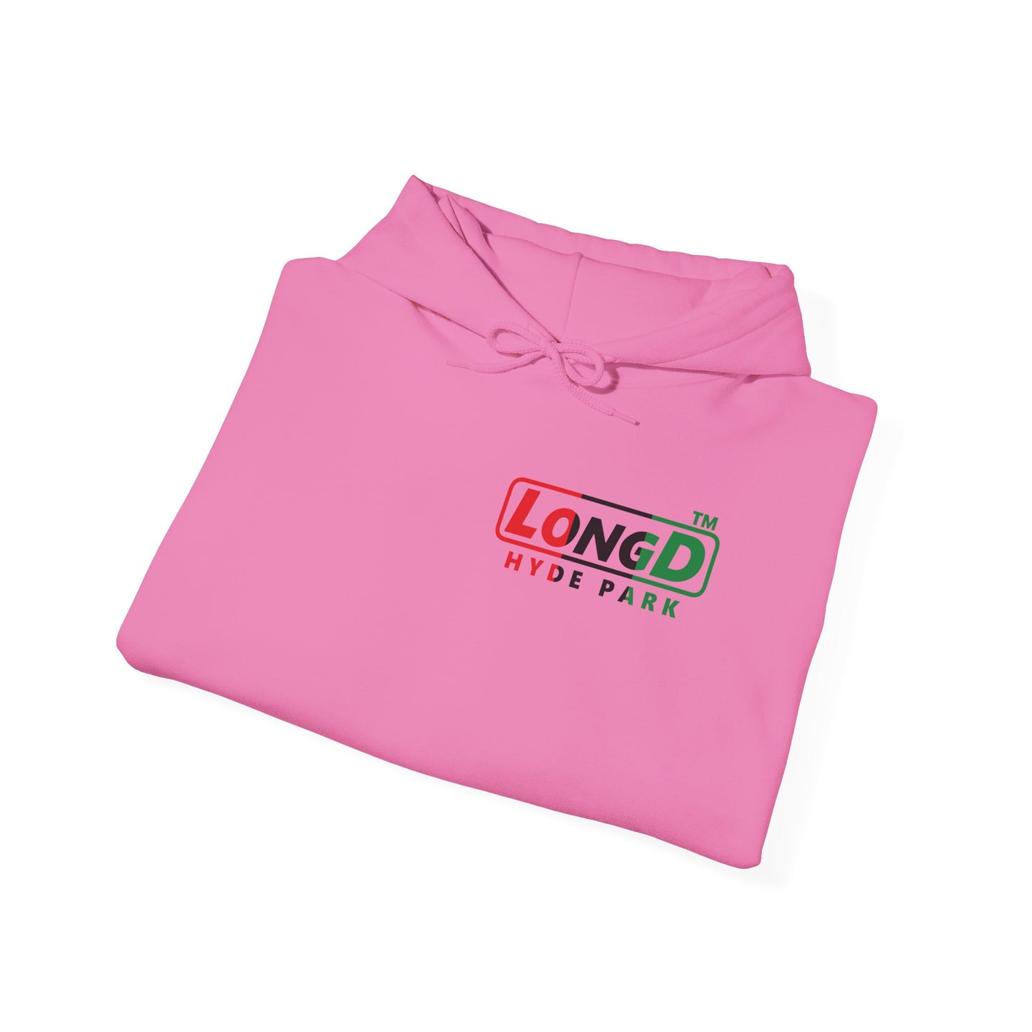 LongD® positive vertical 3-striped 4-print single-breasted Hyde Park logo Hoodie (Juneteenth colors)