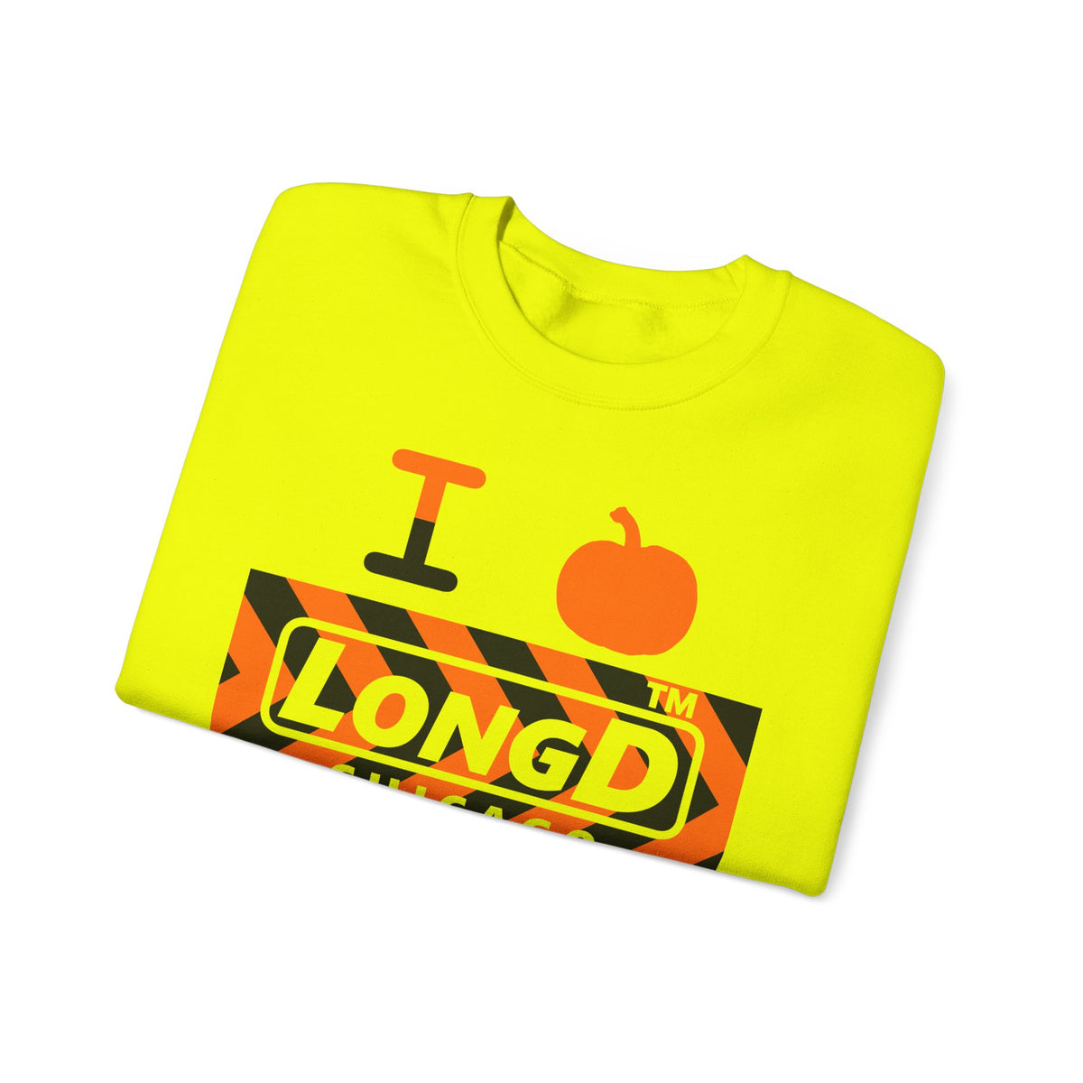 I pumpkin LongD Chicago negative forward chevron logo crewneck sweatshirt