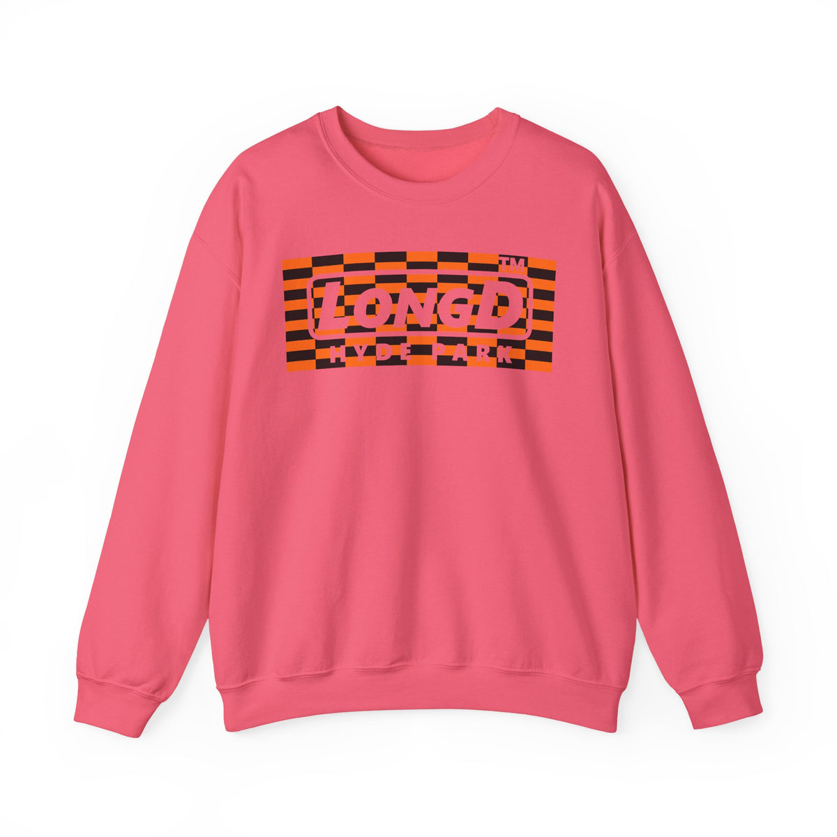 LongD Hyde Park negative tiled logo (Halloween colors) crewneck sweatshirt