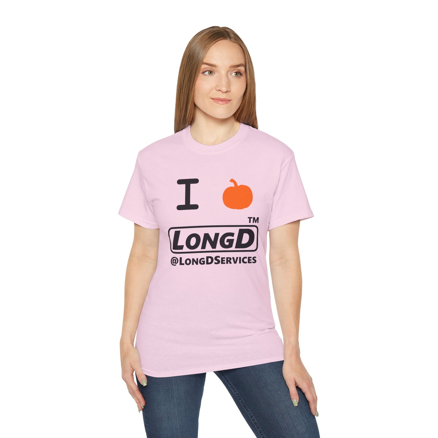 I Pumpkin LongD® Logo Cotton Tee positive black basic tag logo
