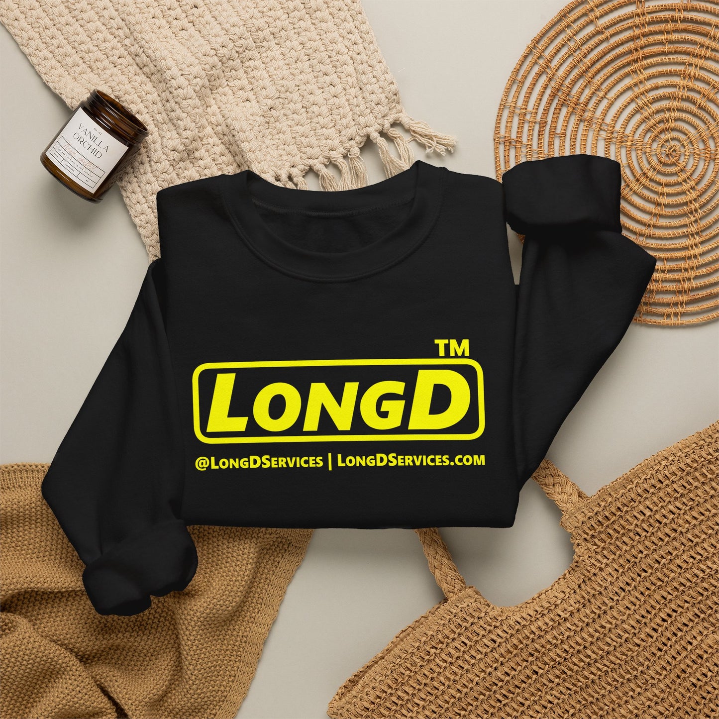 LongD Tag-domain positive alternate basic logo crewneck sweatshirt