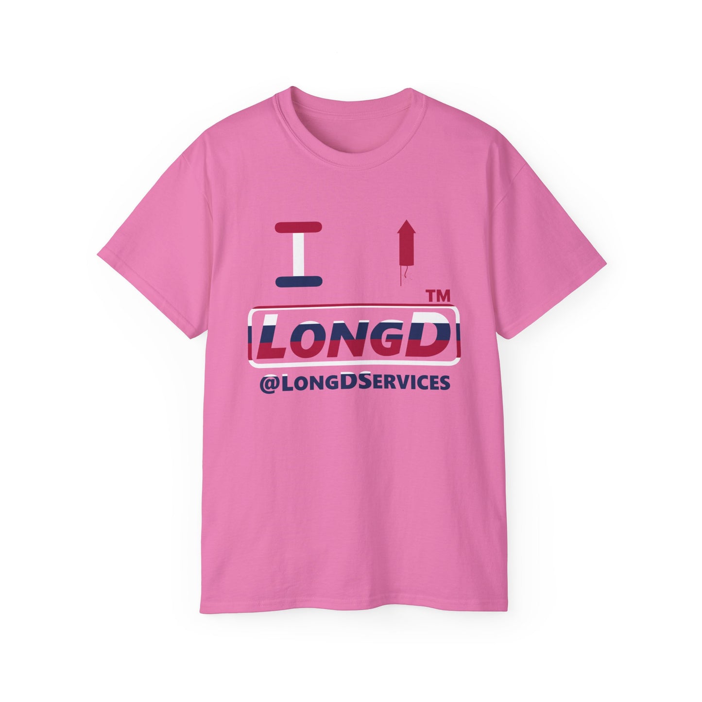 I firecracker LongD positive horizontal 6-striped tag logo cotton tee