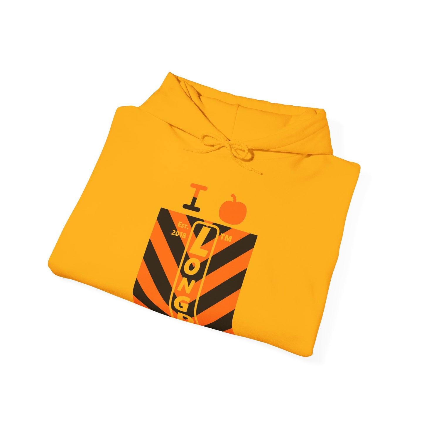 I pumpkin LongD Tag negative upright downward chevron 4-print logo hoodie