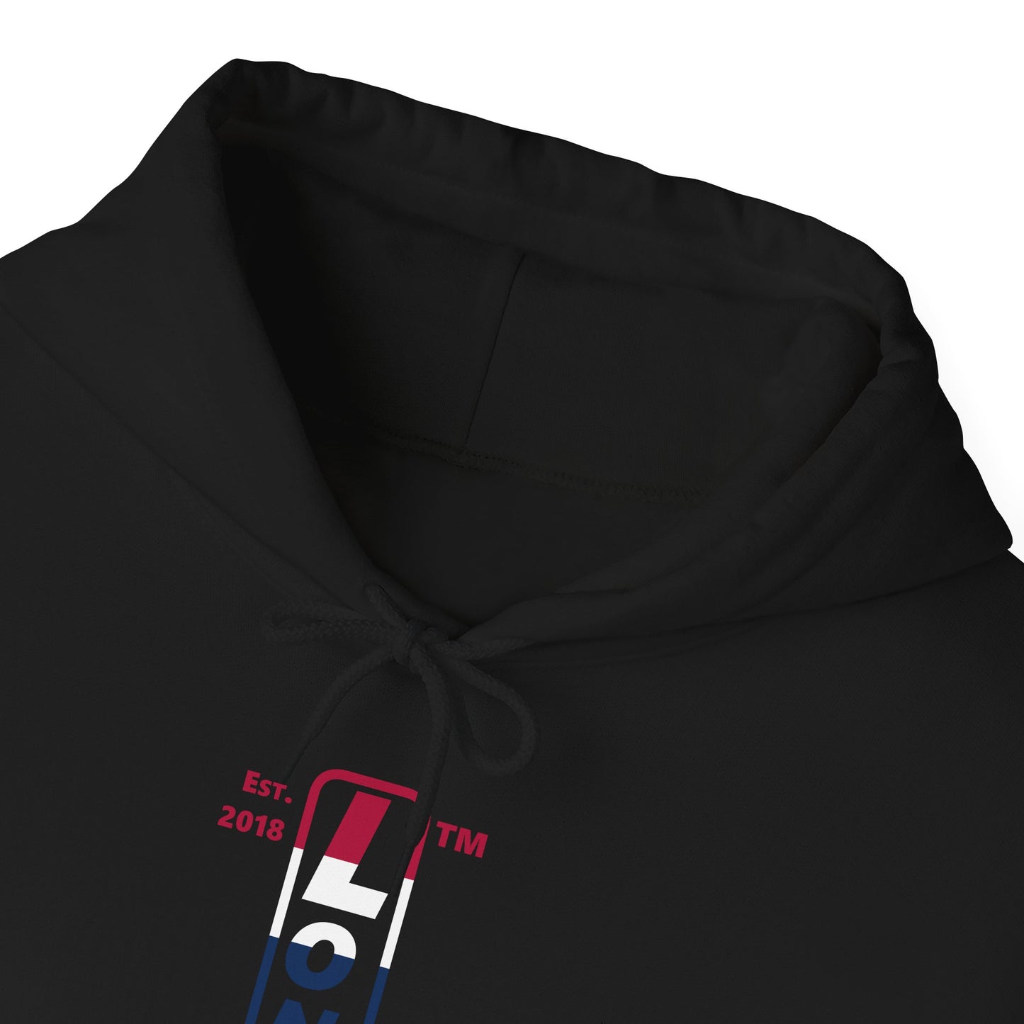 LongD® positive horizontal 6-striped upright Chicago logo hoodie