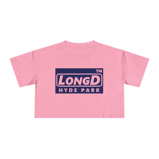 LongD Logo (Hyde Park negative official) Women's Crop Tee