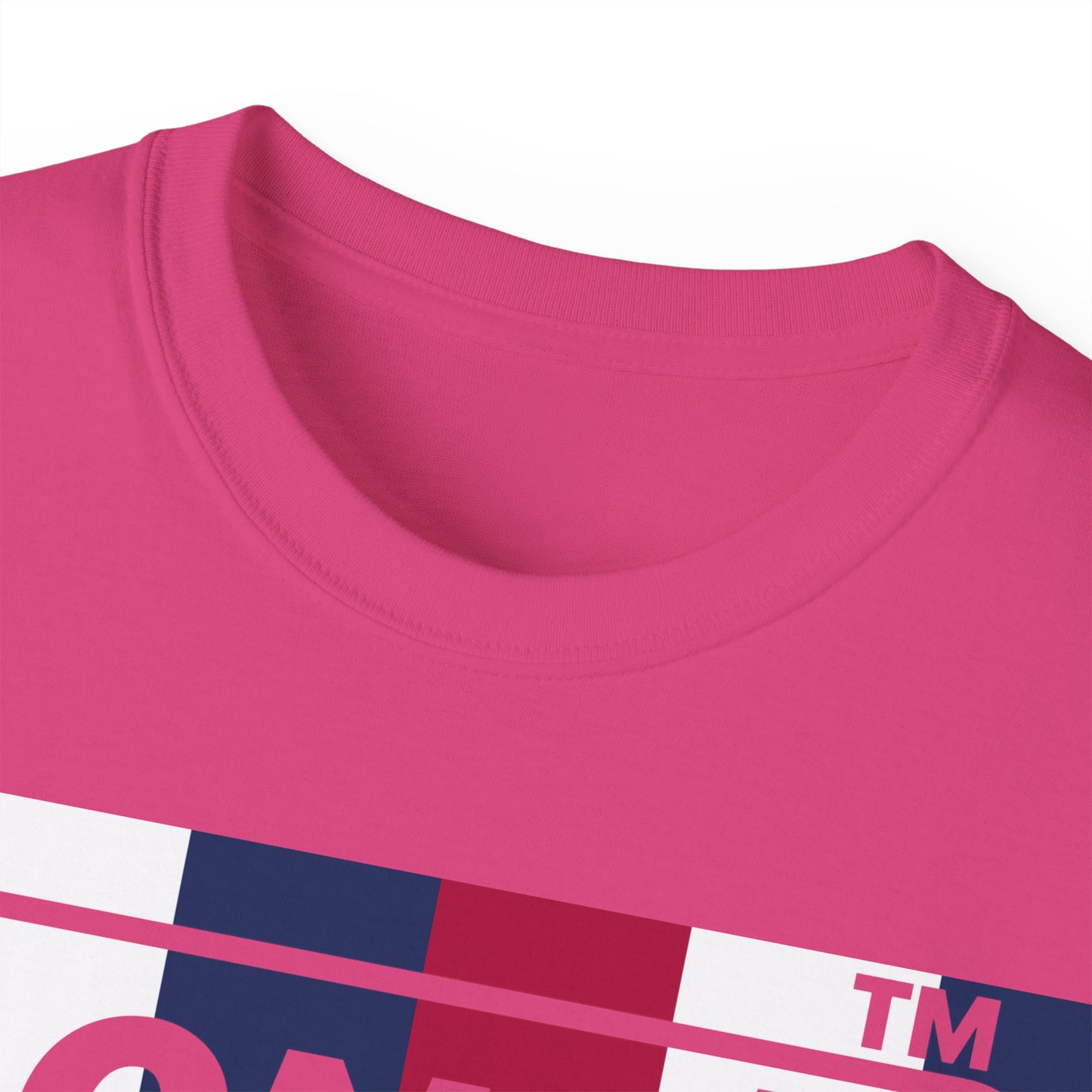 LongD negative vertical 6-striped Hyde Park logo cotton tee (patriotic colors)