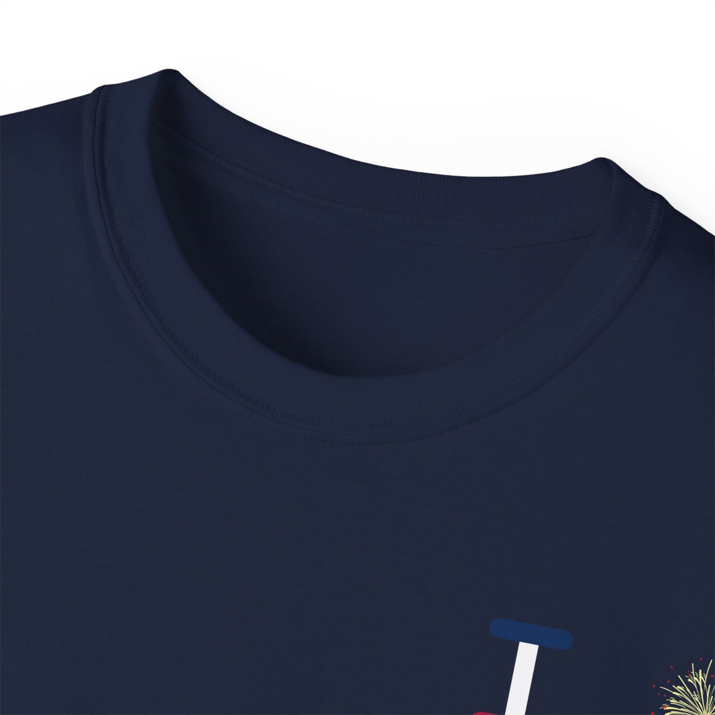 I Burst LongD cotton tee negative cropped flag single-breasted front-back Chicago upright logo (Patriotic colors)