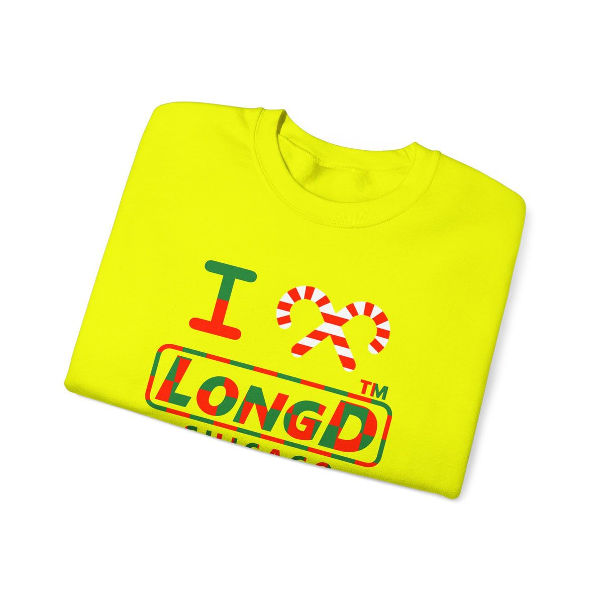 I candy cane LongD Chicago positive checkered logo crewneck sweatshirt