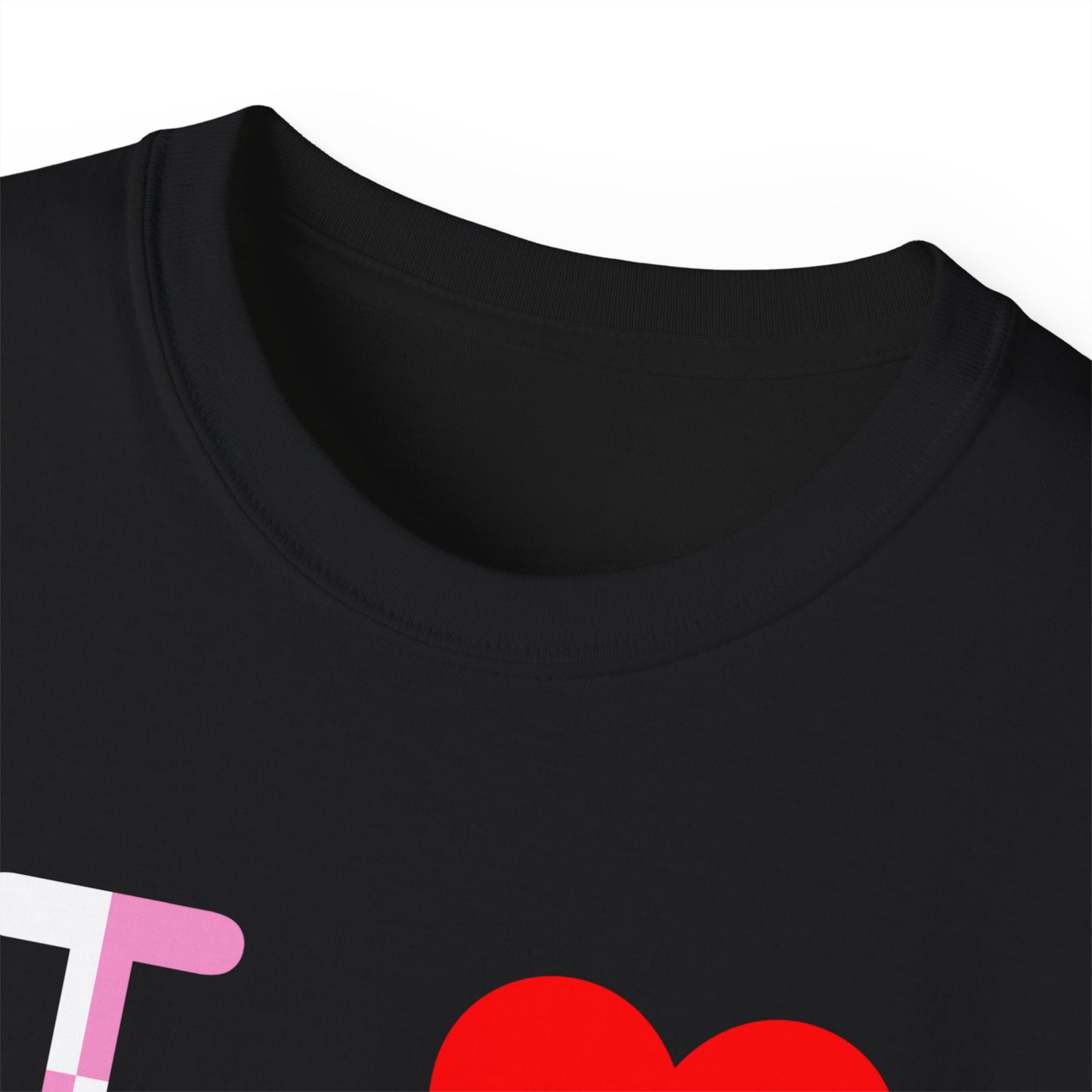 I Luv LongD Logo Cotton Tee (Valentines pink/white quarter split text)