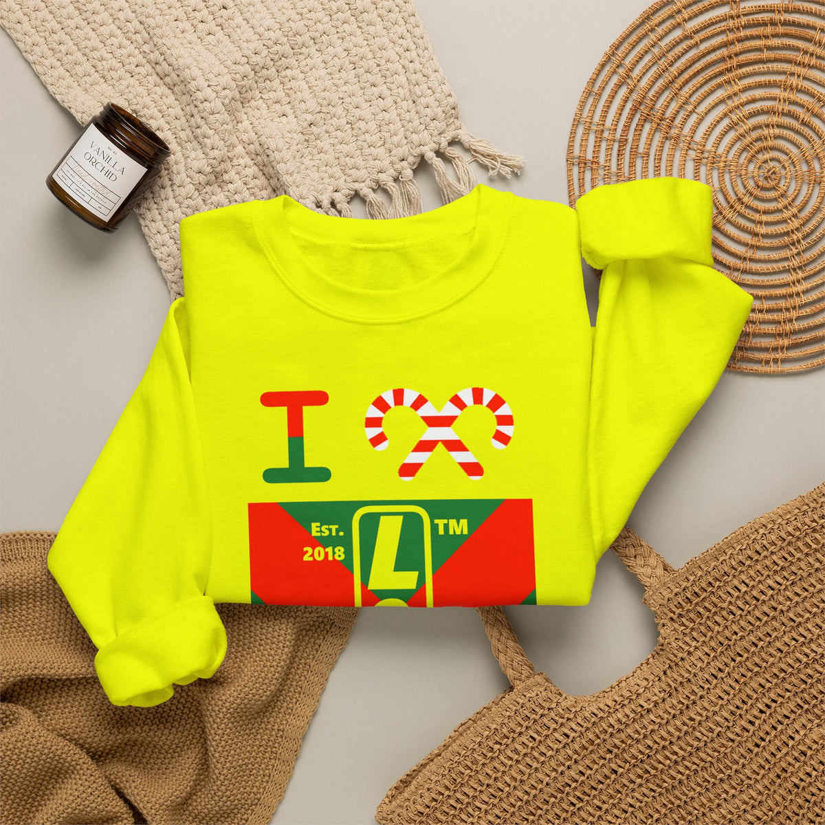 I candy cane LongD Hyde Park negative upright argyle x logo crewneck sweatshirt
